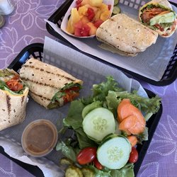 Auntie Cathie's Kitchen - Vegan hummus wraps.