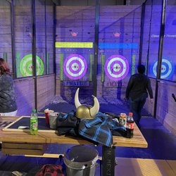Class Axe Throwing - The side by side competitors lanes