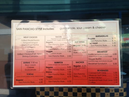Menu photo 6 San Pancho's Tacos San Francisco, CA