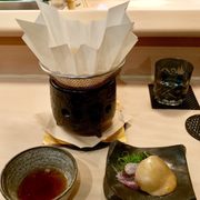 Photo of Urasawa - Beverly Hills, CA, United States. Shabu - foie gras (the fish and soup were good)