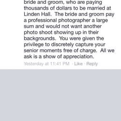 Linden Hall - The response linden hall gave me.