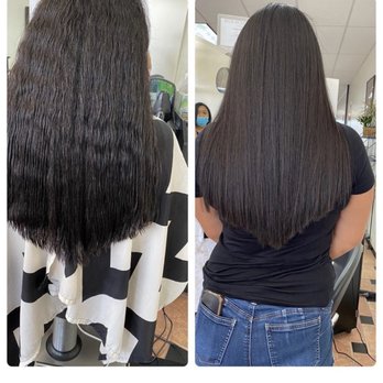 Blended Roots Full Service Salon - Haircut before Keratin Treatment Straightening---AFTER treatment and hair cut. It was a perfect V I just moved - Hair Salons Near Me - Covina, California Blended Roots Full Service Salon - Haircut before Keratin Treatment Straightening---AFTER treatment and hair cut. It was a perfect V I just moved - Hair Salons Near Me - Covina, California