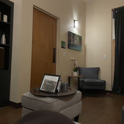 Spavia Day Spa - LBX - A waiting/relaxation room. You listen to soothing music, drink tea, and use a warm neck pillow. Heaven!