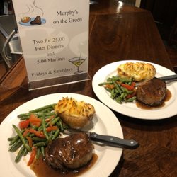 Murphy's On The Green - Friday 2 for $25 Dinner Special - 8 oz. Filet Mignon, served with chef's vegetables & homemade double-baked.