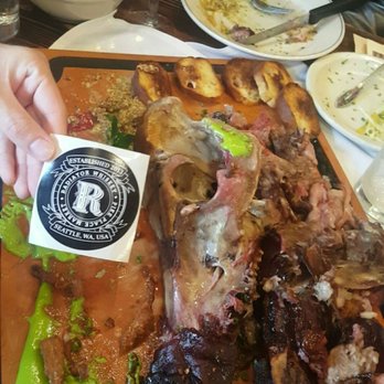 Radiator Whiskey - PIG'S HEAD, only the skull remains - New American Near Me - Seattle, Washington