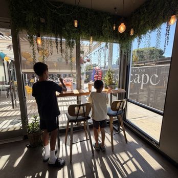 Teascape Coffee and Tea Bar - Sitting facing outside patio - Bubble Tea Near Me - Anaheim, California Teascape Coffee and Tea Bar - Sitting facing outside patio - Bubble Tea Near Me - Anaheim, California