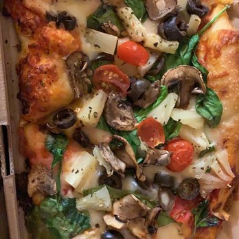 Blaze Pizza - Pineapple, Spinach, olive , mushroom & tomato pizza On high rise dough - Salad Near Me - Rialto, California Blaze Pizza - Pineapple, Spinach, olive , mushroom & tomato pizza On high rise dough - Salad Near Me - Rialto, California