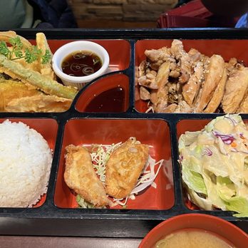 Wasabi Japanese Restaurant - Bento box with chicken teriyaki and gyoza - Sushi Bars Near Me - Concord, California
