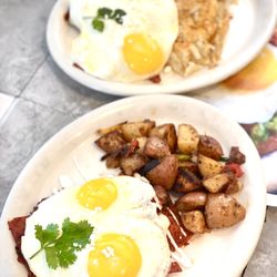 Peanuts Deluxe Cafe - A couple of specials. Note the two different potatoes.