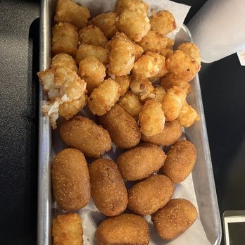 Wicked Wings Kennesaw - Kid's meal - mini corn dogs and tater tots (pretty large serving!) - American Near Me - Kennesaw, Georgia Wicked Wings Kennesaw - Kid's meal - mini corn dogs and tater tots (pretty large serving!) - American Near Me - Kennesaw, Georgia