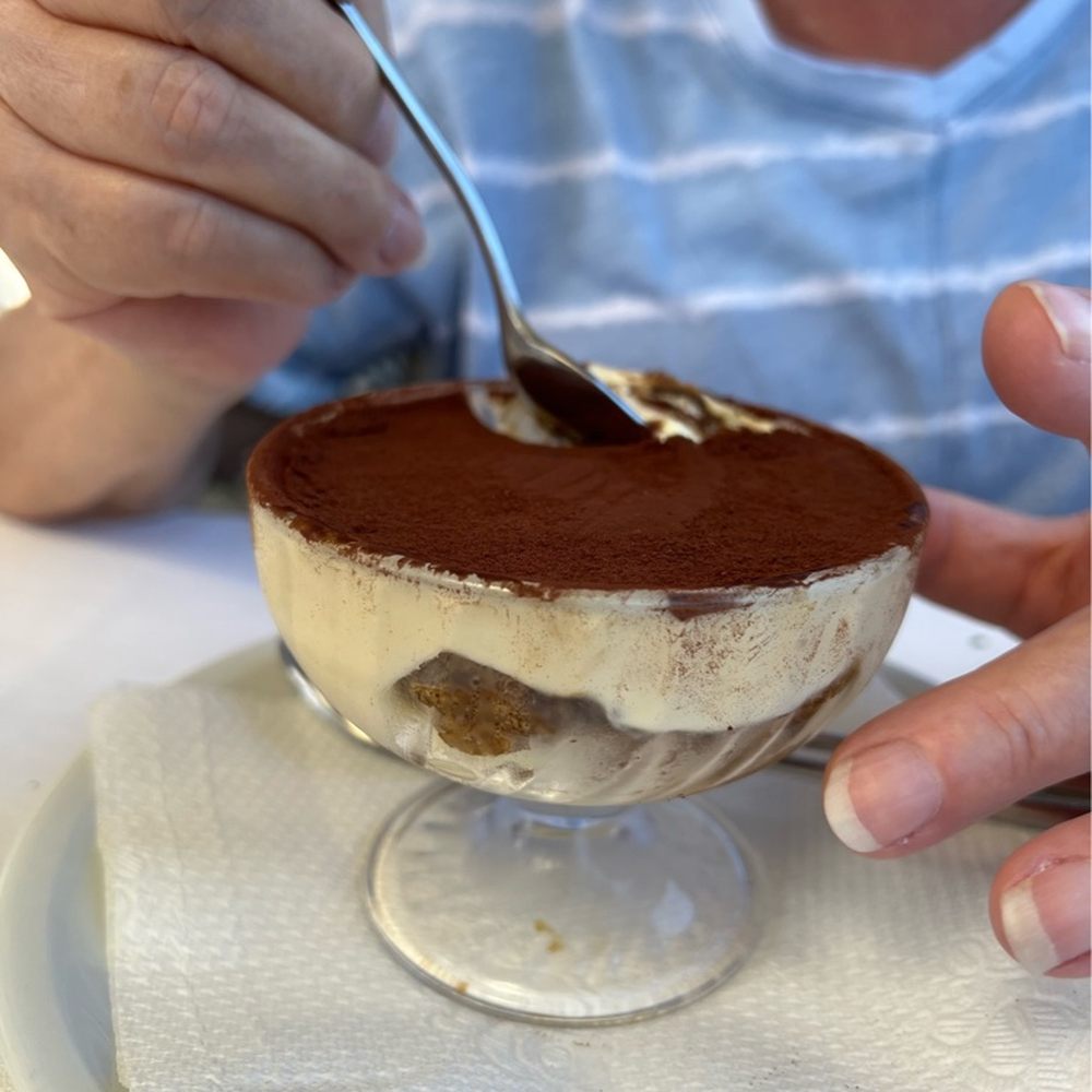Plinio - Digging into my yummy Tiramisu - Hotels Near Me - Lenno, Colorado