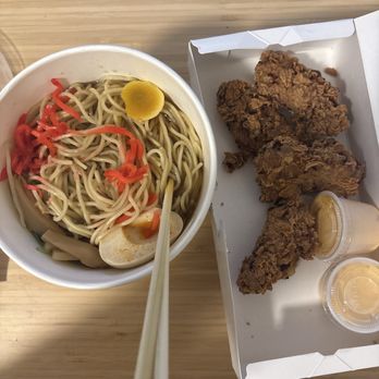 Menya Sandaime - Kaarage chicken. Shrimp tempura ramen spicy - Ramen Near Me - Fort Lee, New Jersey Menya Sandaime - Kaarage chicken. Shrimp tempura ramen spicy - Ramen Near Me - Fort Lee, New Jersey