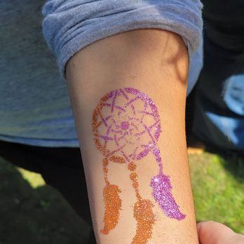 Lindsey’s Whimsy Face Painting - Adult tattoos (glitter) - Face Painting Near Me - Glendale, California