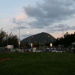 View of the mountains from the park. Also, lots of parking!