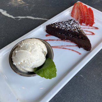 Starfish - Flourless Dark Chocolate Cake - with the ice cream - Asian Fusion Near Me - Laguna Beach, California Starfish - Flourless Dark Chocolate Cake - with the ice cream - Asian Fusion Near Me - Laguna Beach, California