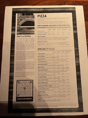 Menu photo 3 Tony's La Pizzeria Cedar Falls, IA Menu photo 3 Tony's La Pizzeria Cedar Falls, IA