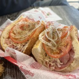 Italian, bread scooped out, extra vinegar next time pls