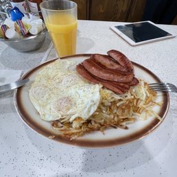 Eggs & smoked polish sausage breakfast