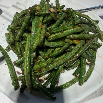 Seven Folding Dumpling House - Sauteed Dry-Fried Green Been w.Garlic - Chinese Near Me - Mission Viejo, California