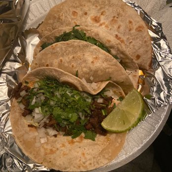 Gorditas El Mapache - 3 Fajita Tacos with flour - Mexican Near Me - Houston, Texas