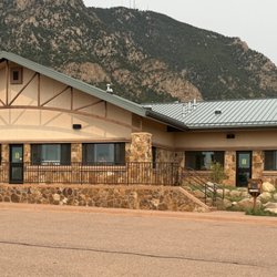 August 5, 2026 - Camper services building with restrooms, showers, laundry, game room and outdoor play area for kids.