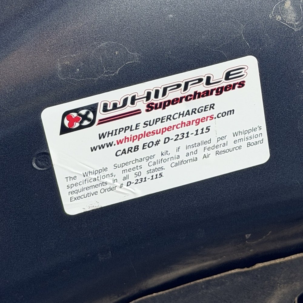 Carb sticker for Supercharger. Carb sticker for Supercharger.