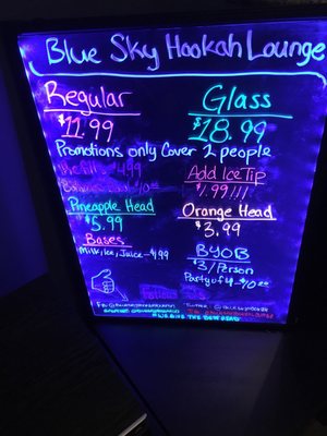 Menu photo 1 Blue Sky Hookah Lounge Spring, TX