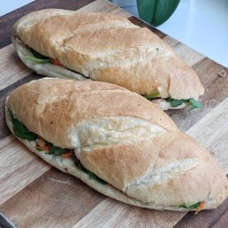 Large portion banh mi that justifies the $5.95 price tag Large portion banh mi that justifies the $5.95 price tag
