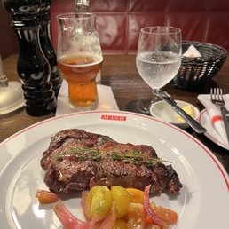 Danish aged ribeye with a side of pesto/tomato Danish aged ribeye with a side of pesto/tomato