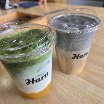 Haru - Matcha mango and black sesame drink!! - Coffee & Tea Near Me - Buena Park, California Haru - Matcha mango and black sesame drink!! - Coffee & Tea Near Me - Buena Park, California