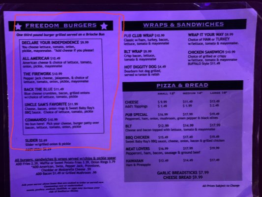 Menu photo 2 Hamburg Pub Hamburg, MI