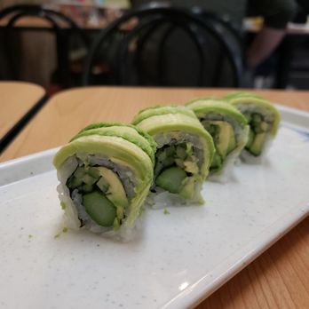 Eiko Cafe - Mostly eaten caterpillar roll with asparagus substituted for the shrimp to keep it vegetarian/ vegan. Too good to stop for a pic! - Japanese Near Me - Sandy, Utah Eiko Cafe - Mostly eaten caterpillar roll with asparagus substituted for the shrimp to keep it vegetarian/ vegan. Too good to stop for a pic! - Japanese Near Me - Sandy, Utah