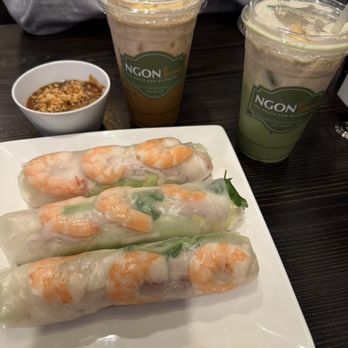 Ngon Yummy - 1. Spring Rolls / Goi Cuon Tom Thit Banana Matcha Banana Coffee - Vietnamese Near Me - Artesia, California Ngon Yummy - 1. Spring Rolls / Goi Cuon Tom Thit Banana Matcha Banana Coffee - Vietnamese Near Me - Artesia, California