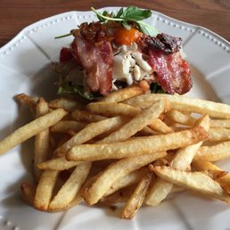 Opened faced chicken club sandwich Opened faced chicken club sandwich