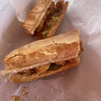 Red Rooster - Shrimp Po' Boy w/ pickles - Seafood Near Me - New Orleans, Louisiana Red Rooster - Shrimp Po' Boy w/ pickles - Seafood Near Me - New Orleans, Louisiana