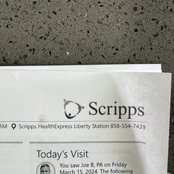 Scripps HealthExpress Liberty Station - A $40 "specialist" co-pay for seeing a physician assistant, smh.
