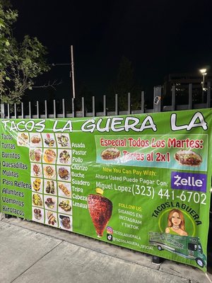 Menu photo 1 Tacos La Guera Los Angeles, CA Menu photo 1 Tacos La Guera Los Angeles, CA