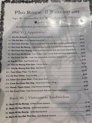Menu photo 3 Pho Roswell Roswell, GA Menu photo 3 Pho Roswell Roswell, GA