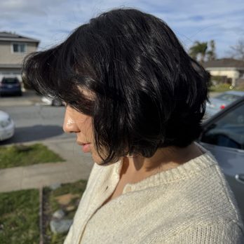Moonlight Beauty Salon - Asked for a layered bob that sits an inch or two above my shoulders and a perm to give it some volume. - Hair Salons Near Me - San Jose, California