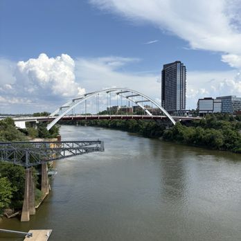 John Seigenthaler Pedestrian Bridge - View from the bridge giving a side eye to another bridge. - Landmarks & Historical Buildings Near Me