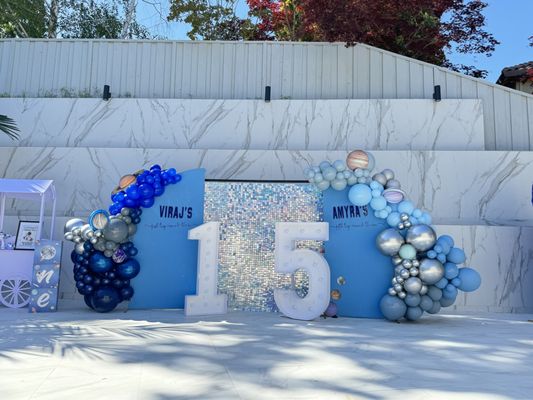 Birthday Parties - At Up, Up and Amaze, we specialize in a wide range of events, including commercial displays, corporate events, birthday parties, bridal showers, baby showers, weddings  and more!

We offer fully-personalized  balloon event decoration, including backdrops, balloon displays, balloon arches, balloon columns, centerpieces and more. We also offer personalized balloon bouquets, gifts & balloon gift wrapping.

Our pricing varies depending on the size and complexity of the service/event. Please contact us for a custom quote.