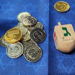 Beth Israel Jewish Ministries International - Dreidel and coins