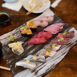 Izakaya Bizan - Ankimo, Kanpachi, Blue Fin Tuna, Isaki, Kohada, Aji Horse Mackerel, and Katsu