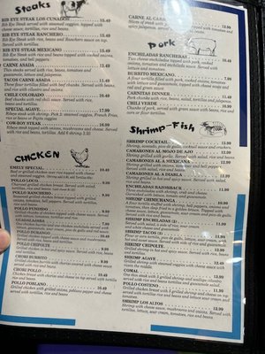 Menu photo 2 El Agave Mexican Restaurant Vinita, OK