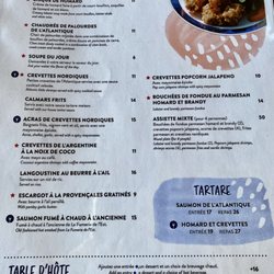 Capitaine Homard - Appetizer menu