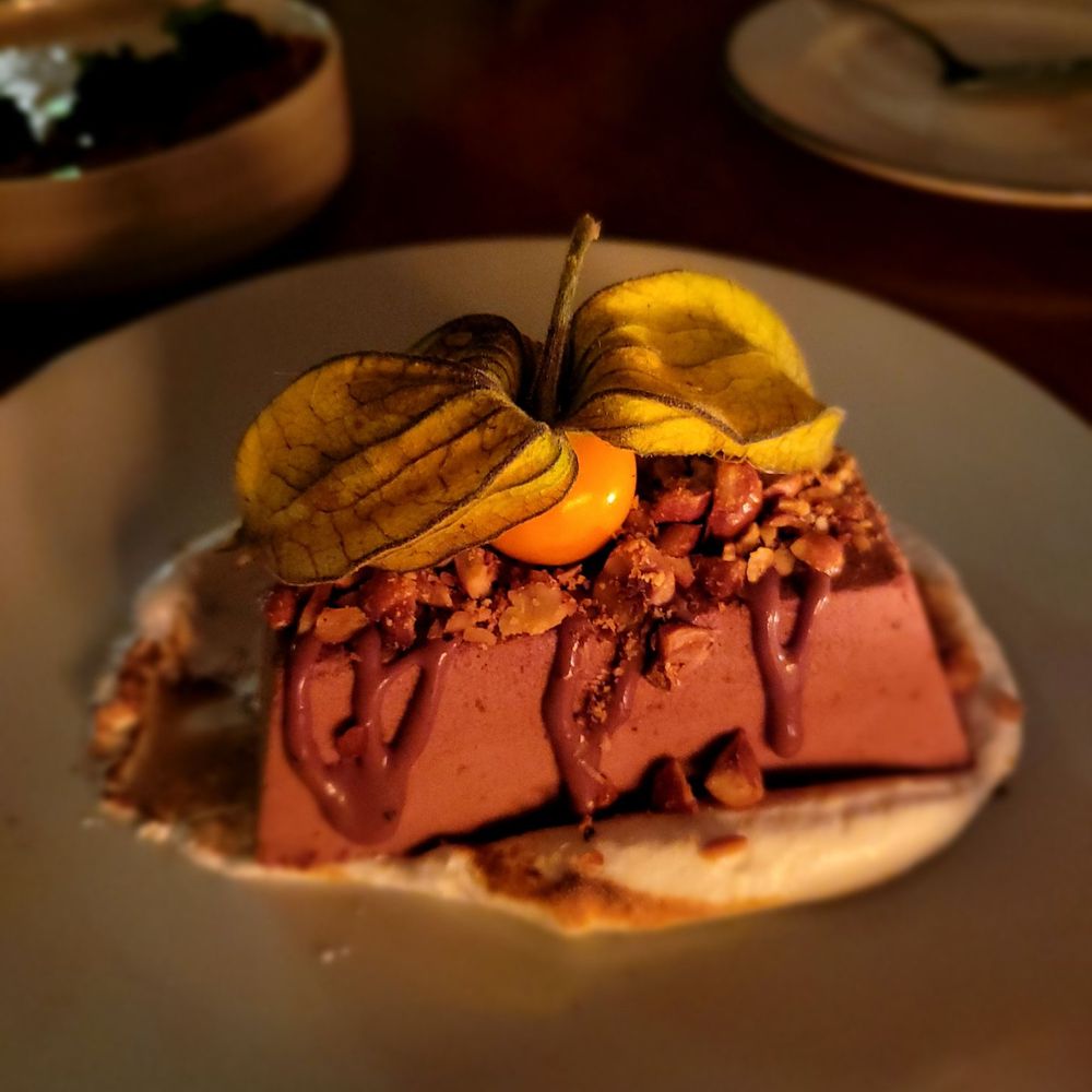 Bar Volpe - Gianduja semifreddo (hazelnut mousse with cinnamon marshmallow) - Italian Near Me - Boston, Massachusetts Bar Volpe - Gianduja semifreddo (hazelnut mousse with cinnamon marshmallow) - Italian Near Me - Boston, Massachusetts