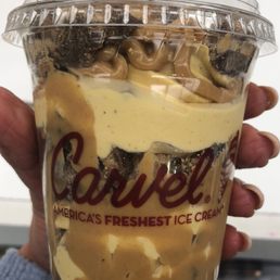 Pumpkin pie soft serve with Reese's and peanut butter. I created my own delicious sundae dasher! Pumpkin pie soft serve with Reese's and peanut butter. I created my own delicious sundae dasher!
