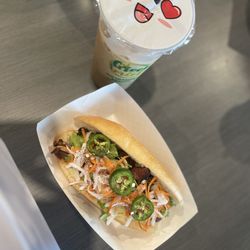Green Mint Vietnamese Fusion - BM3 - Grilled Pork Banh Mi, Iced Vietnamese Coffee