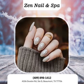 Zen Nail & Spa - Cozy nails for chilly days, always polished and soft. A little sparkle brings warmth to winter looks. - Nail Salons Near Me - Beaumont, Texas Zen Nail & Spa - Cozy nails for chilly days, always polished and soft. A little sparkle brings warmth to winter looks. - Nail Salons Near Me - Beaumont, Texas