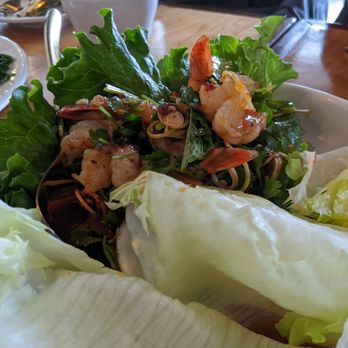 Oraan Thai Eatery - Pla Kung: Grilled shrimps salad with lemongrass minutes, shallots, cilantro tossed in a soya bean chili paste dressing. - Thai Near Me - San Francisco, California Oraan Thai Eatery - Pla Kung: Grilled shrimps salad with lemongrass minutes, shallots, cilantro tossed in a soya bean chili paste dressing. - Thai Near Me - San Francisco, California